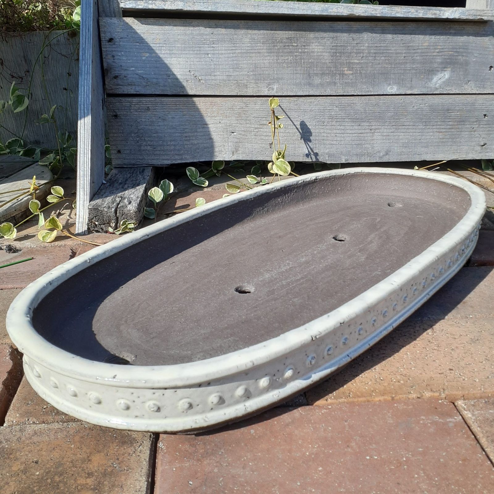 藤井達吉　 陶器　 丸型鉢 メダカ鉢　水鉢　睡蓮鉢　大型　洗面ボウル　木箱付き 藤井達吉 陶器 丸型鉢 メダカ鉢水鉢睡蓮鉢大型洗面ボウル木箱付き