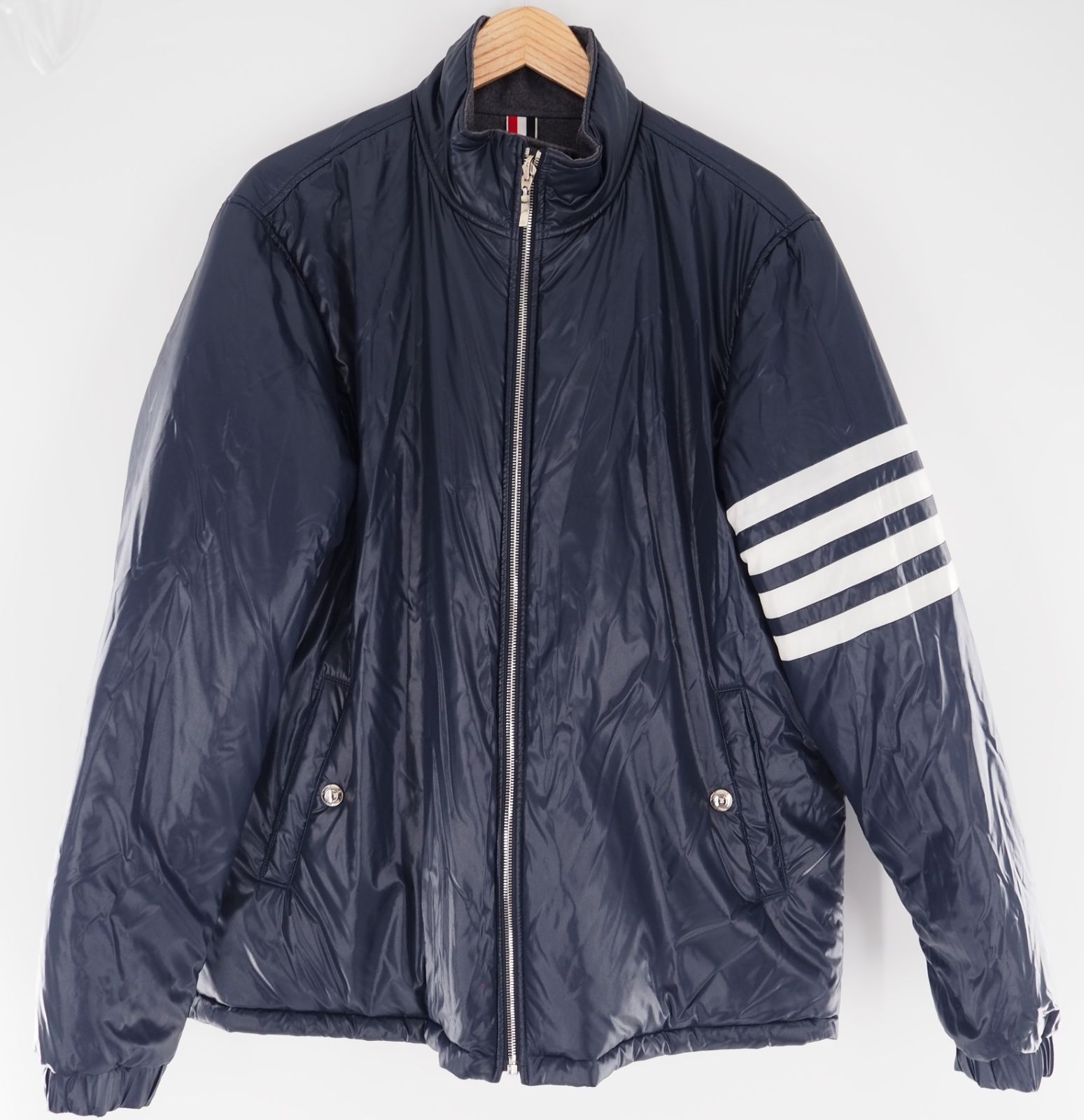 THOM BROWNE/トムブラウン 4bar リバーシブルダウンジャケット グレー 