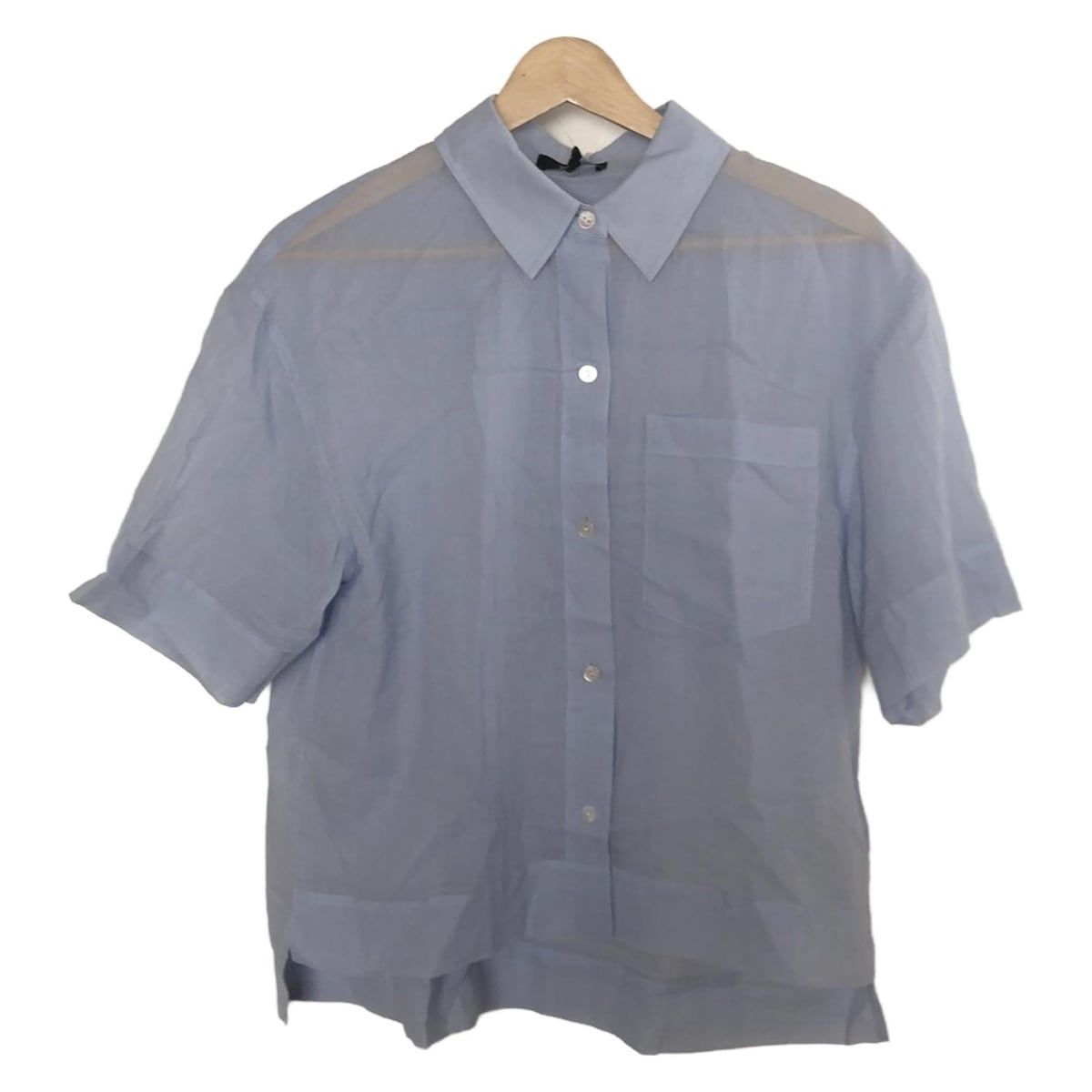 theory セオリー 半袖シャツブラウス サイズS レディース - ライトブルー シースルー