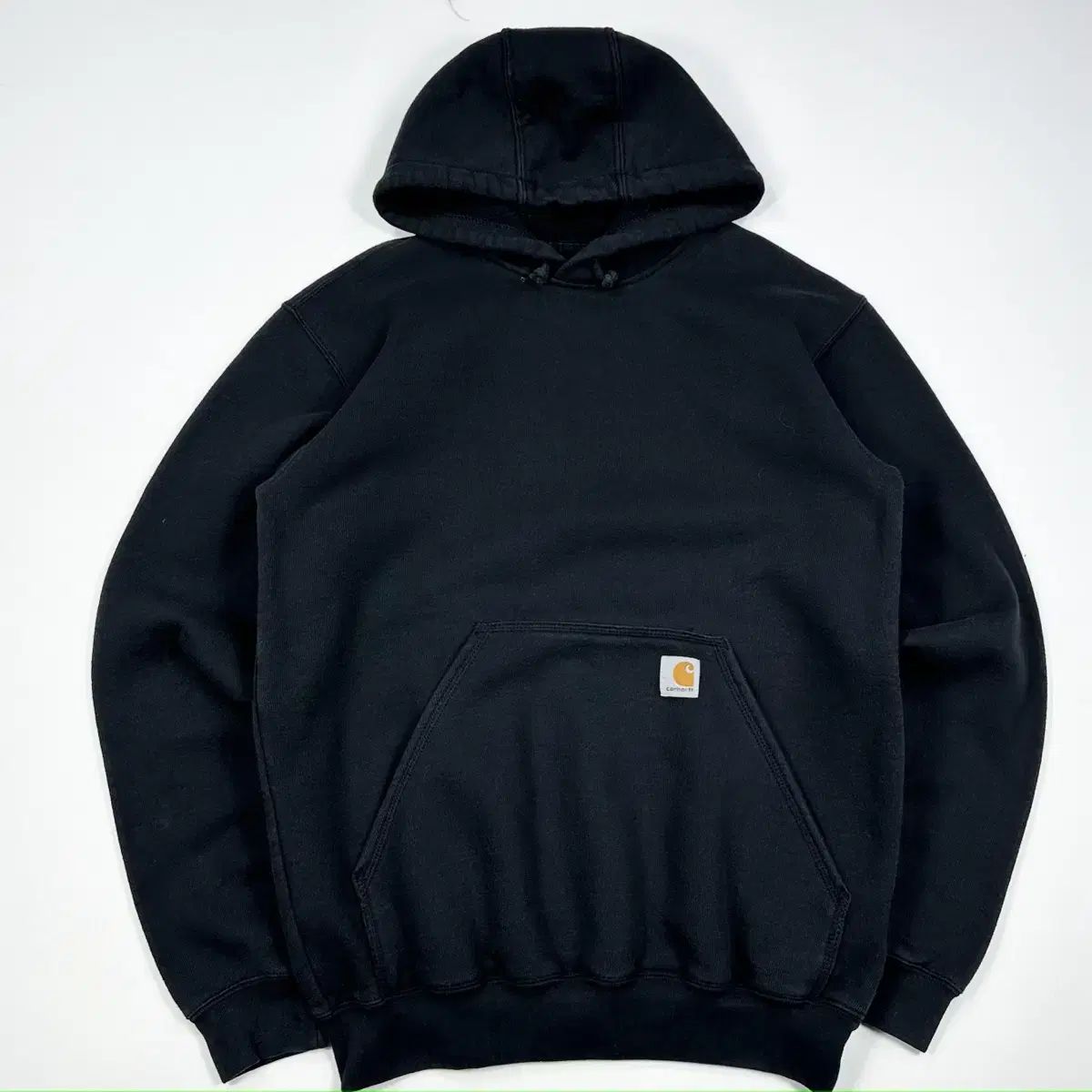 (測定 M ） Carhartt(カーハート) シグネチャー ベーシック パッチ フード付きTシャツ 黒