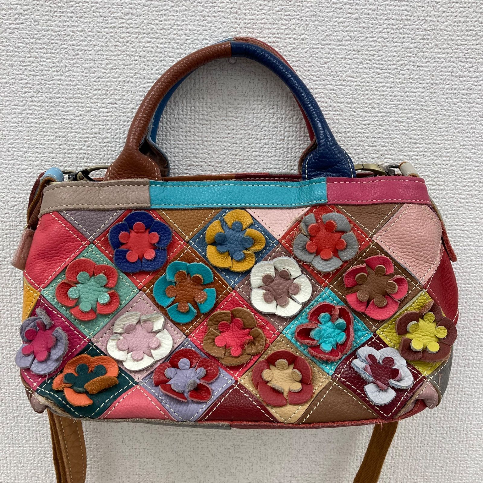 エスタシオン ハンドバッグ ショルダーバッグ 花柄 Estacion エスタシオン estacion 本革 バッグ ミニバッグ