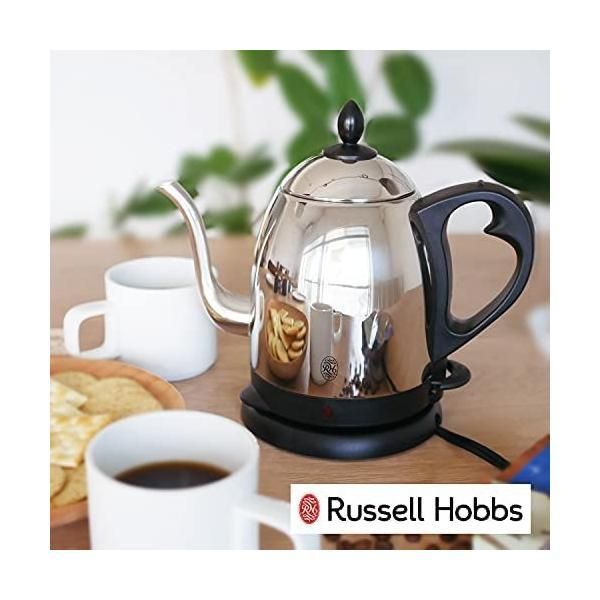 住宅設備 ラッセルホブス 電気ケトル コーヒー ステンレス ドリップ ポット 細口 1.0L 7410JP (シルバー 1.0L)