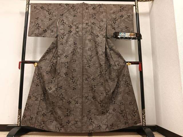 平和屋着物○本場大島紬 古代染色純泥染め 一元7マルキ 手織り 盛商  