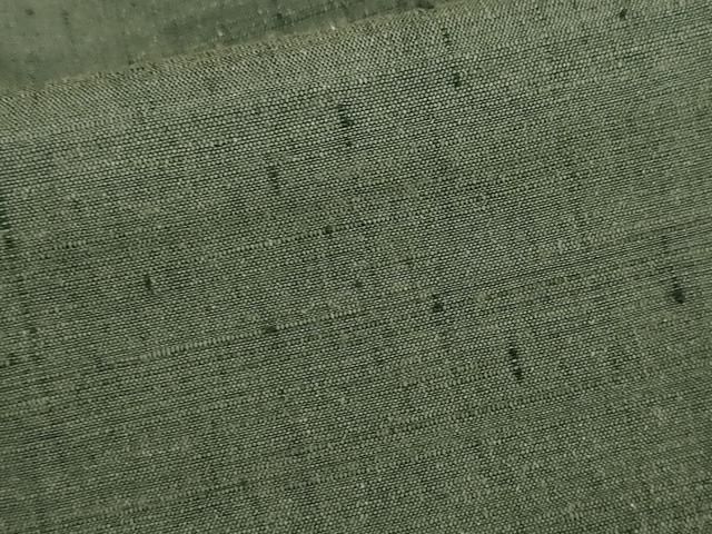 平和屋本店□極上 男性 紬 アンサンブル 長羽織 着物・海松茶色 羽織  