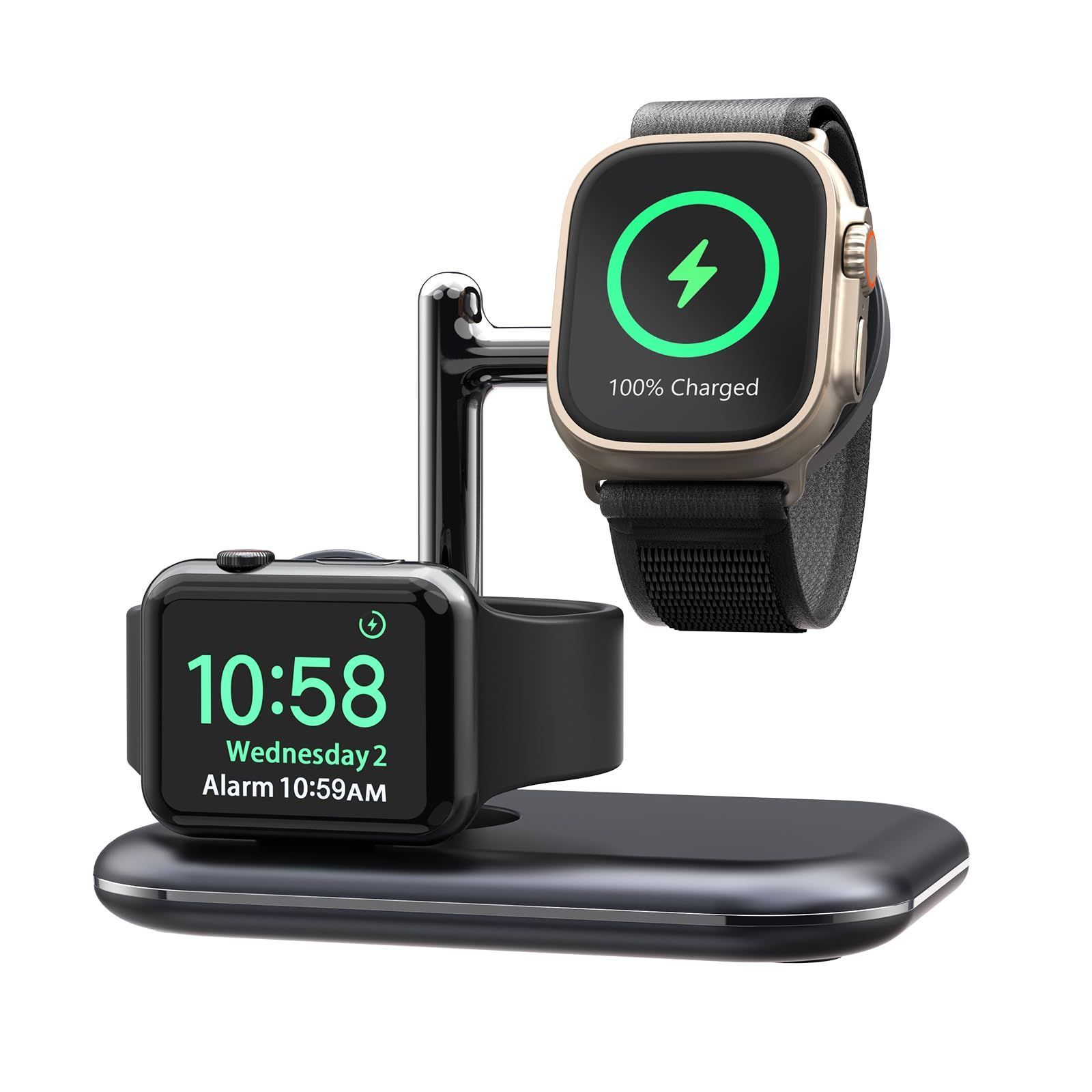 【人気商品】ANPULESアップルウォッチ 充電スタンド 、アップルウォッチ 2台同時充電 スタンド、折りたたみ式アップルウォッチ充電器。アップルウォッチの9/8/7/6/5/4/3/2/1 Ultra Nike SE/。カップ