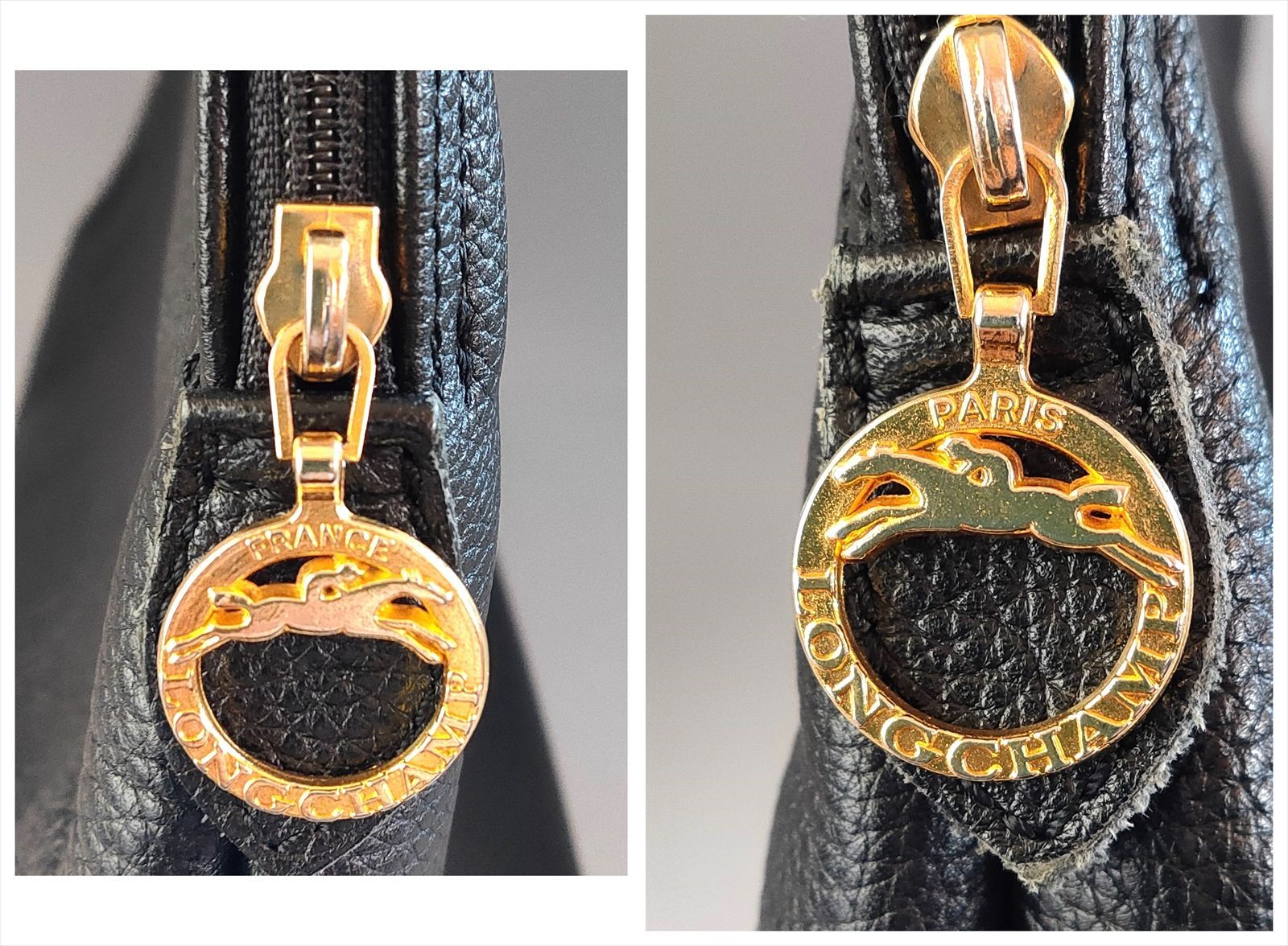 LONGCHAMP ロンシャン レザーポーチ セカンドバッグ 黒 ユニ