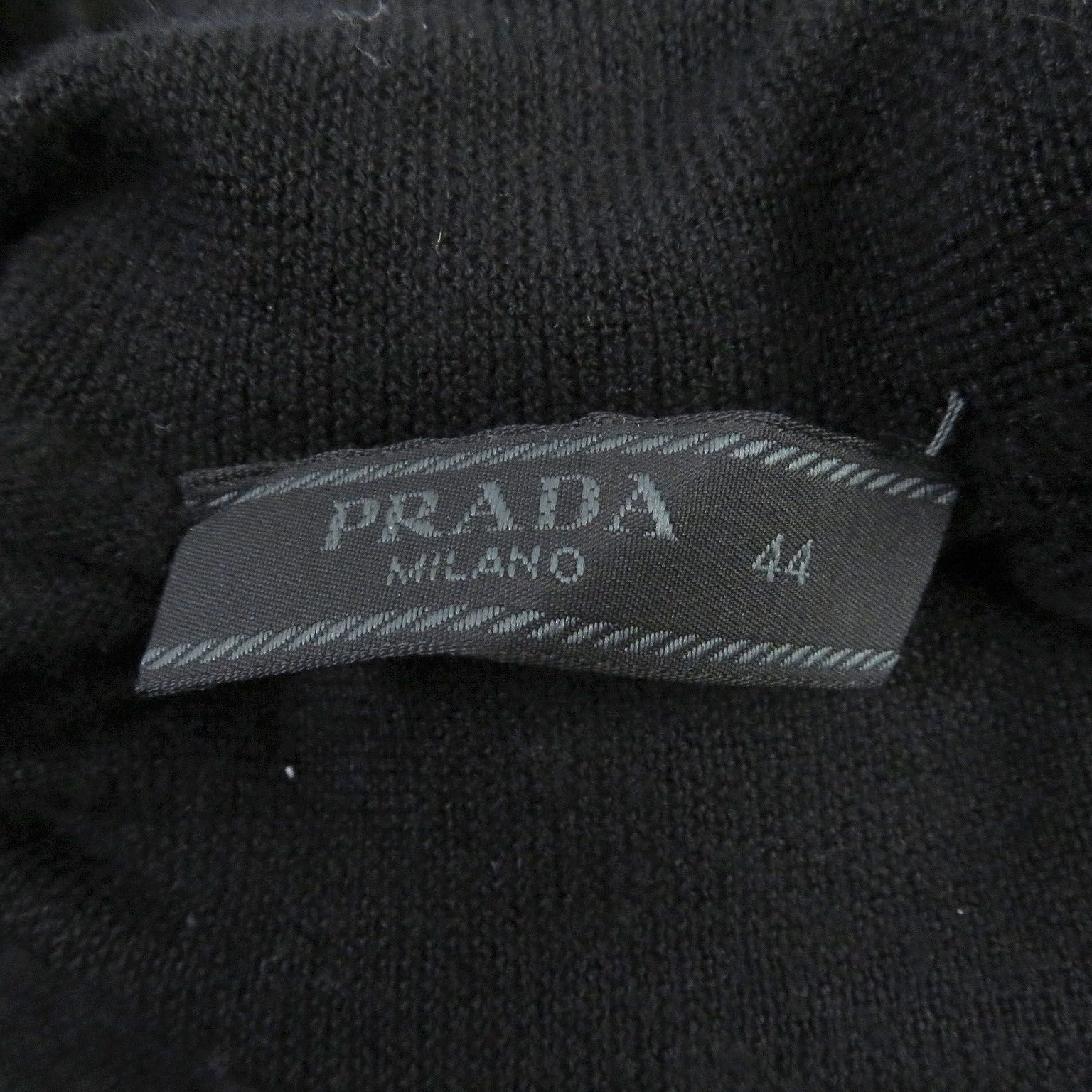 極美品□PRADA プラダ カシミヤ シルク 無地 薄手 ロングスリーブ 長袖 ...