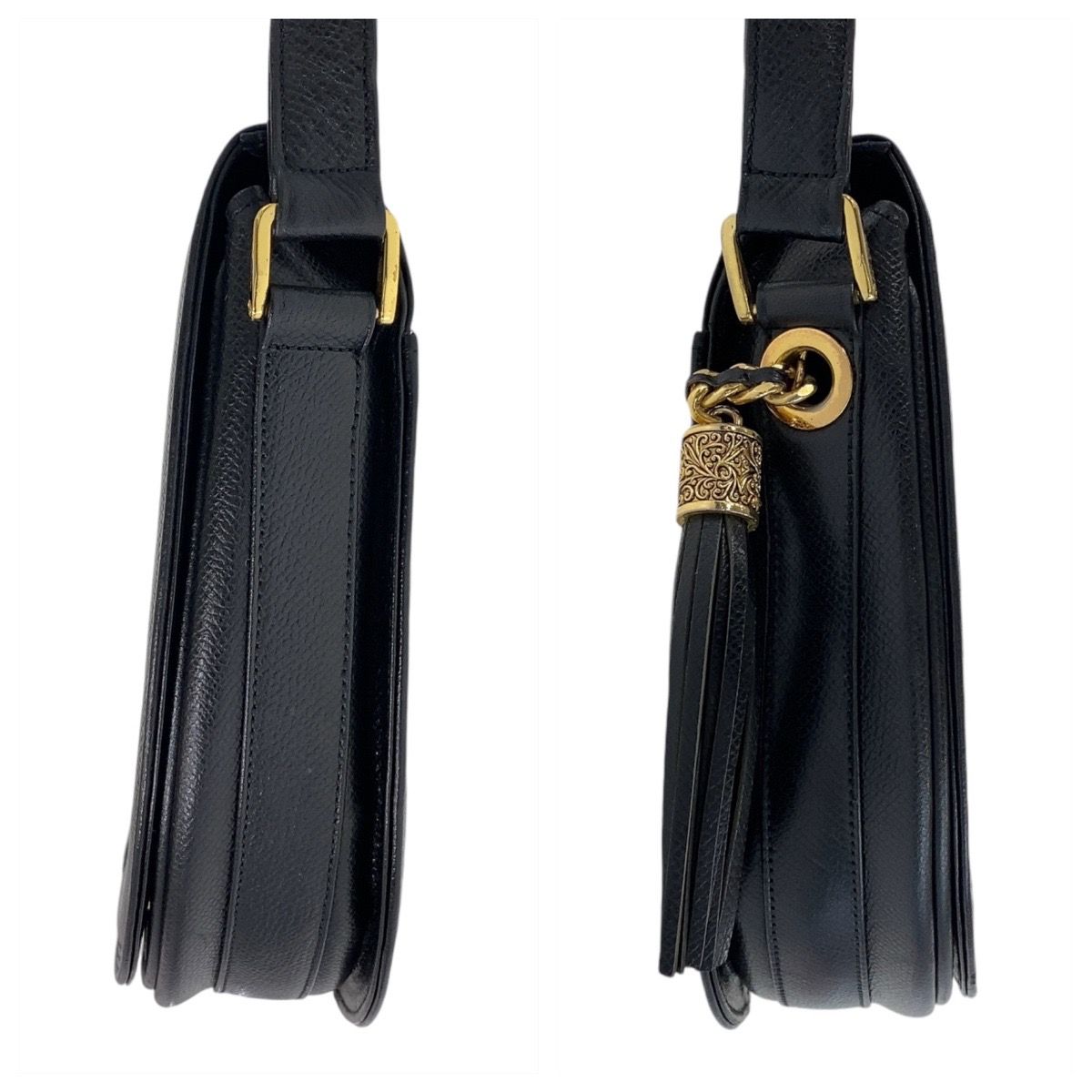 美品 ヴァレンティノガラヴァーニ ダレスバッグ レザー ブラック 保存袋付き 美品 Valentino Garavani ヴァレンティノ ガラヴァーニ