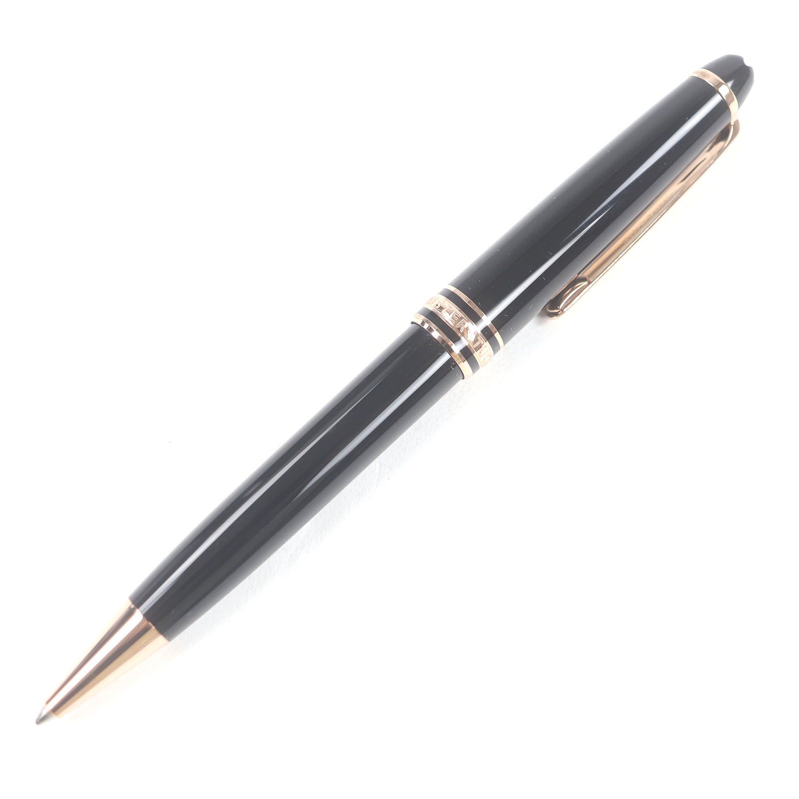 □MONTBLANC モンブラン マイスターシュティック クラシック ボールペン ブラック ローズゴールド き ドイツ製 メンズ 筆記 済み
