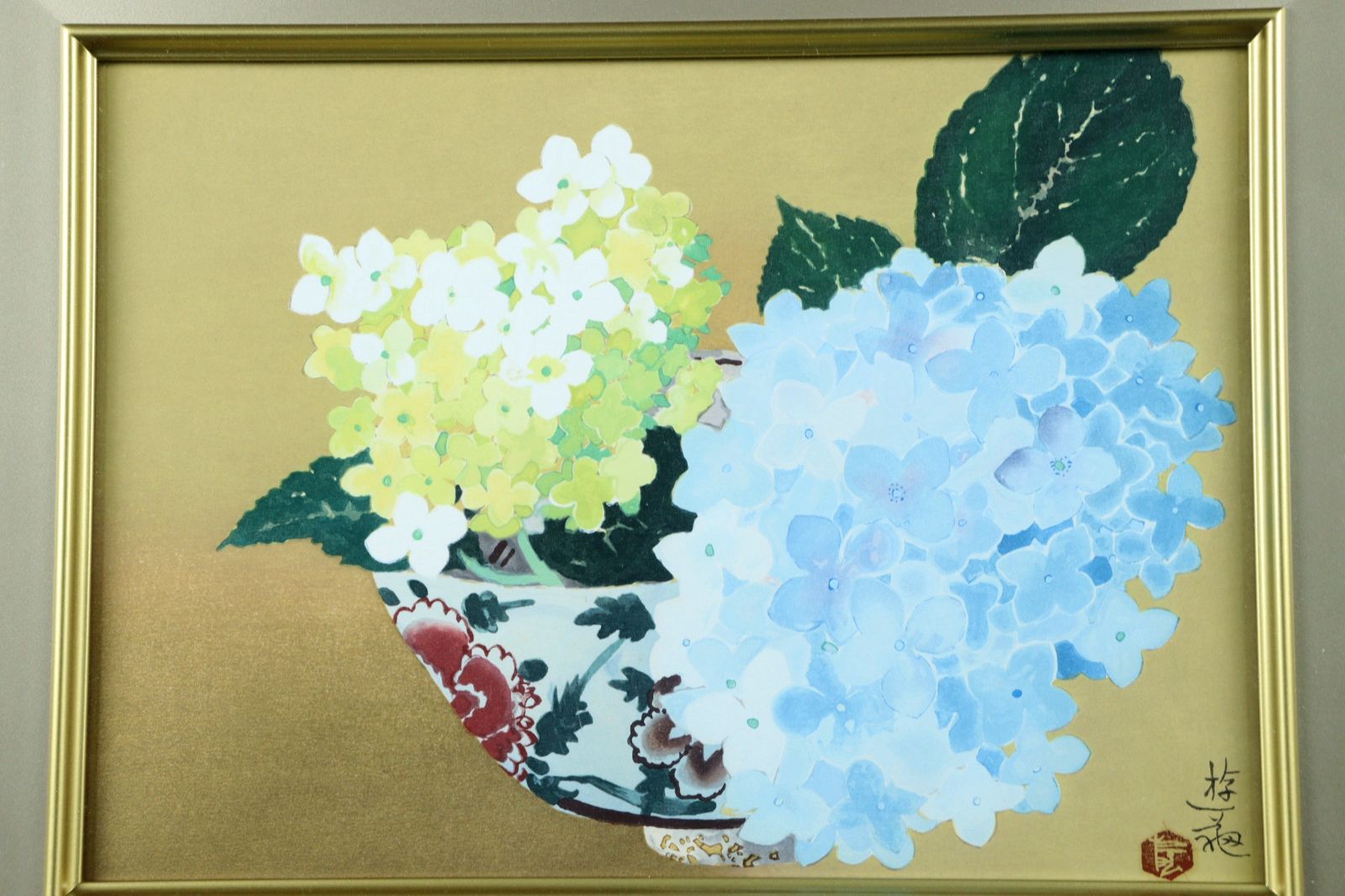 小倉遊亀　「咲きそむ」　木版画　作品証明シール有り 小倉遊亀 「がんぴ」 木版画 刷り込みサイン・作品証明シール有り