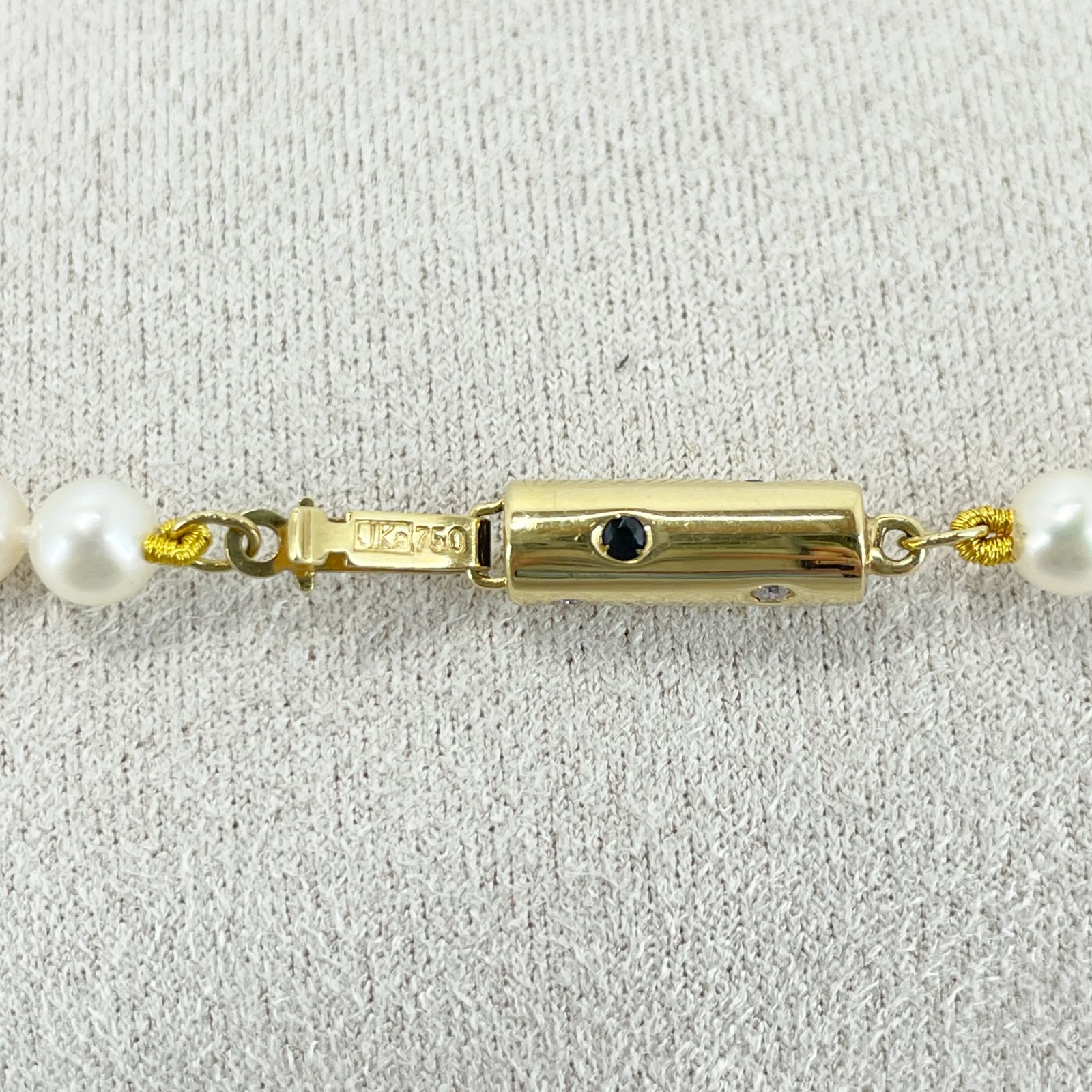 4.5～5.0mm】ミキモト 希少 ベビーパール×ダイヤモンド×サファイア  