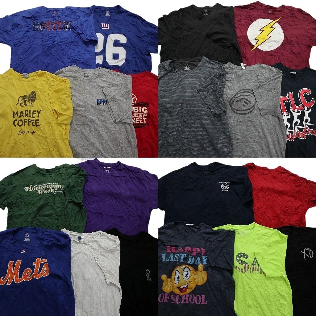 古着卸 mix プリント 半袖Tシャツ 20枚セット メンズ XL MLB プロチーム メッツ ワンポイント 古着 NA0097
