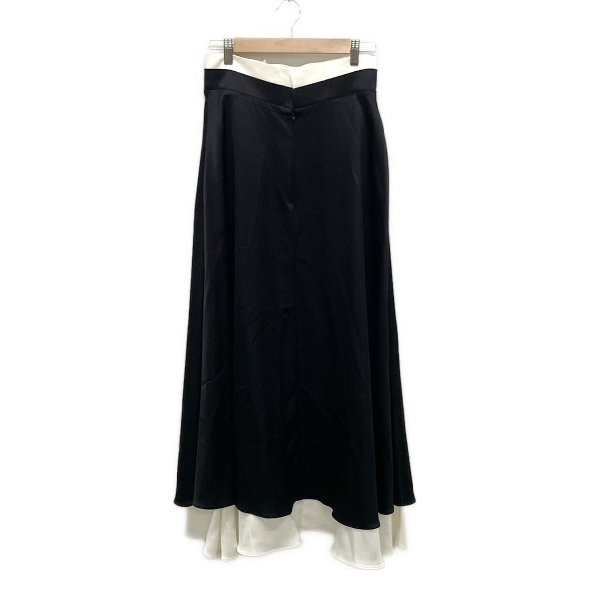 ENFOLD エンフォルド ロングスカート サイズ38 M レディース - 300IS131-0281 黒×白 マキシ丈 サテン