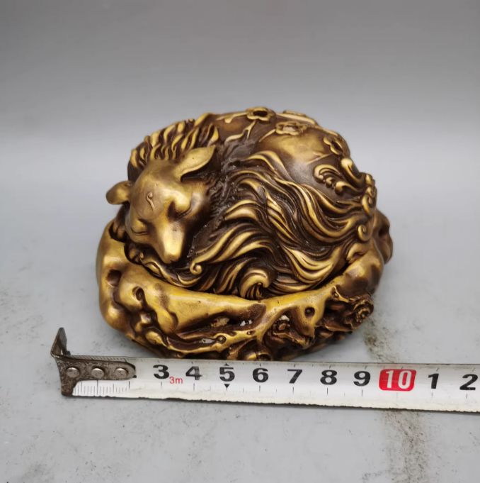 銅製 梅花狐香炉 吉祥九尾狐 茶室禅意薫香炉 装飾品 工芸