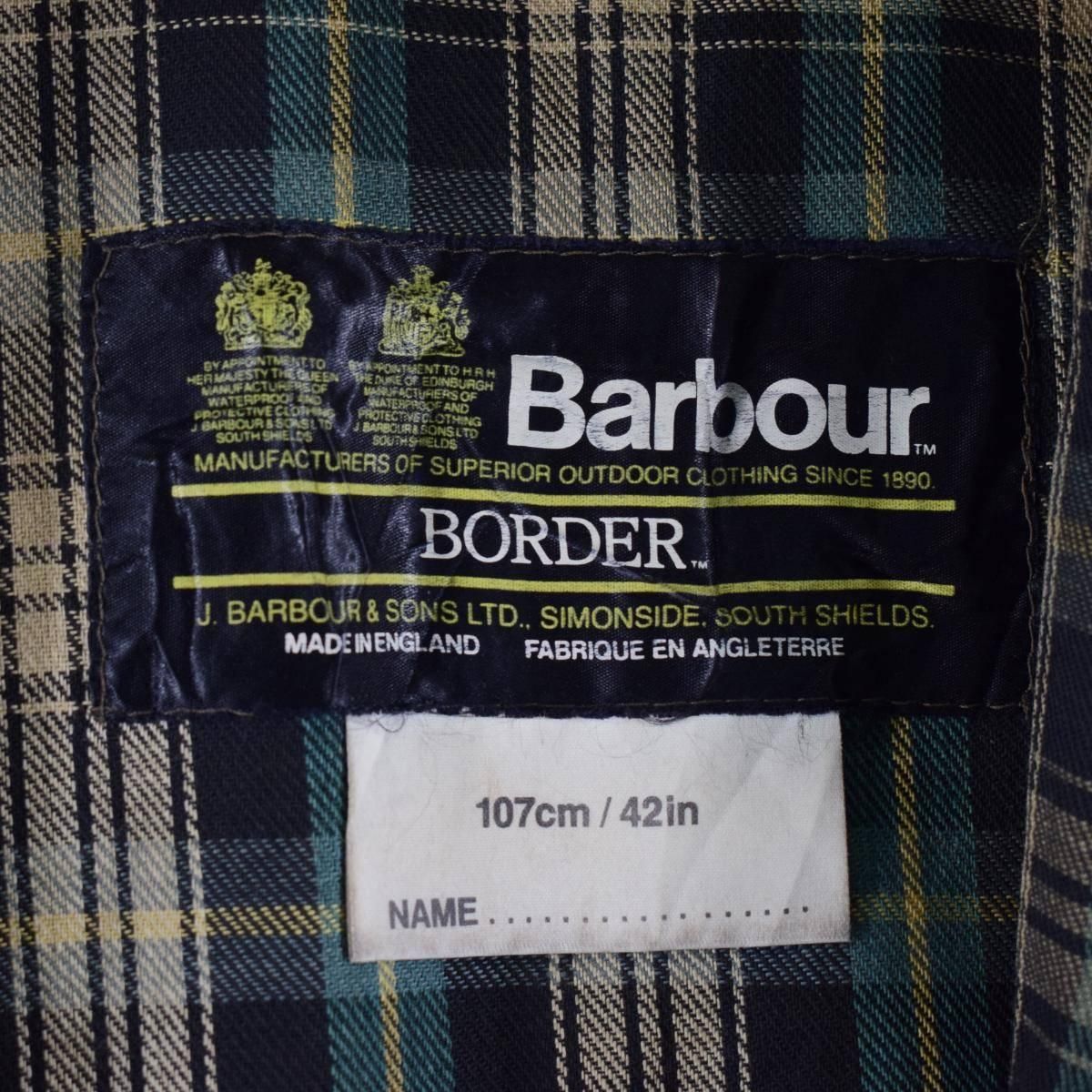 古着 80年代 バブアー Barbour BORDER ボーダー 2ワラント ワックス