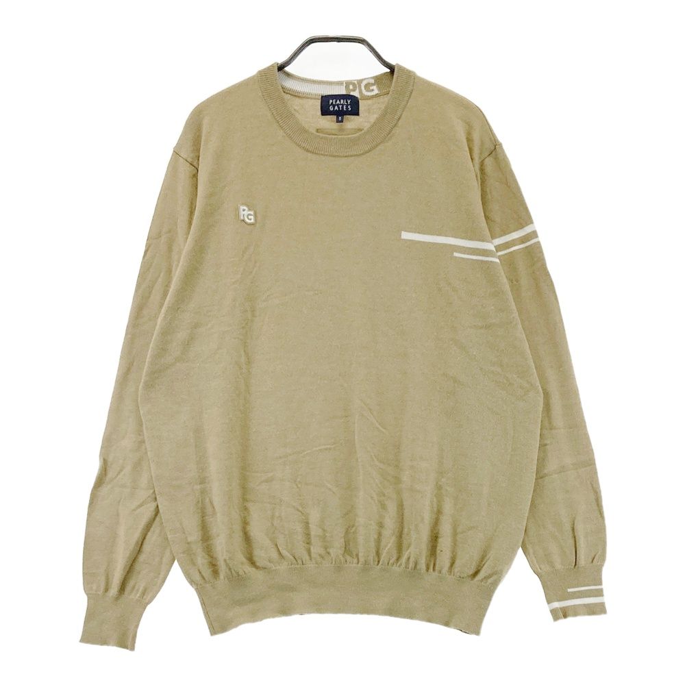 サイズ 5 PEARLY GATES パーリーゲイツ 2025年モデル ウール混 ニットセーター ベージュ系 240101534958 ゴルフウェア メンズ ストスト