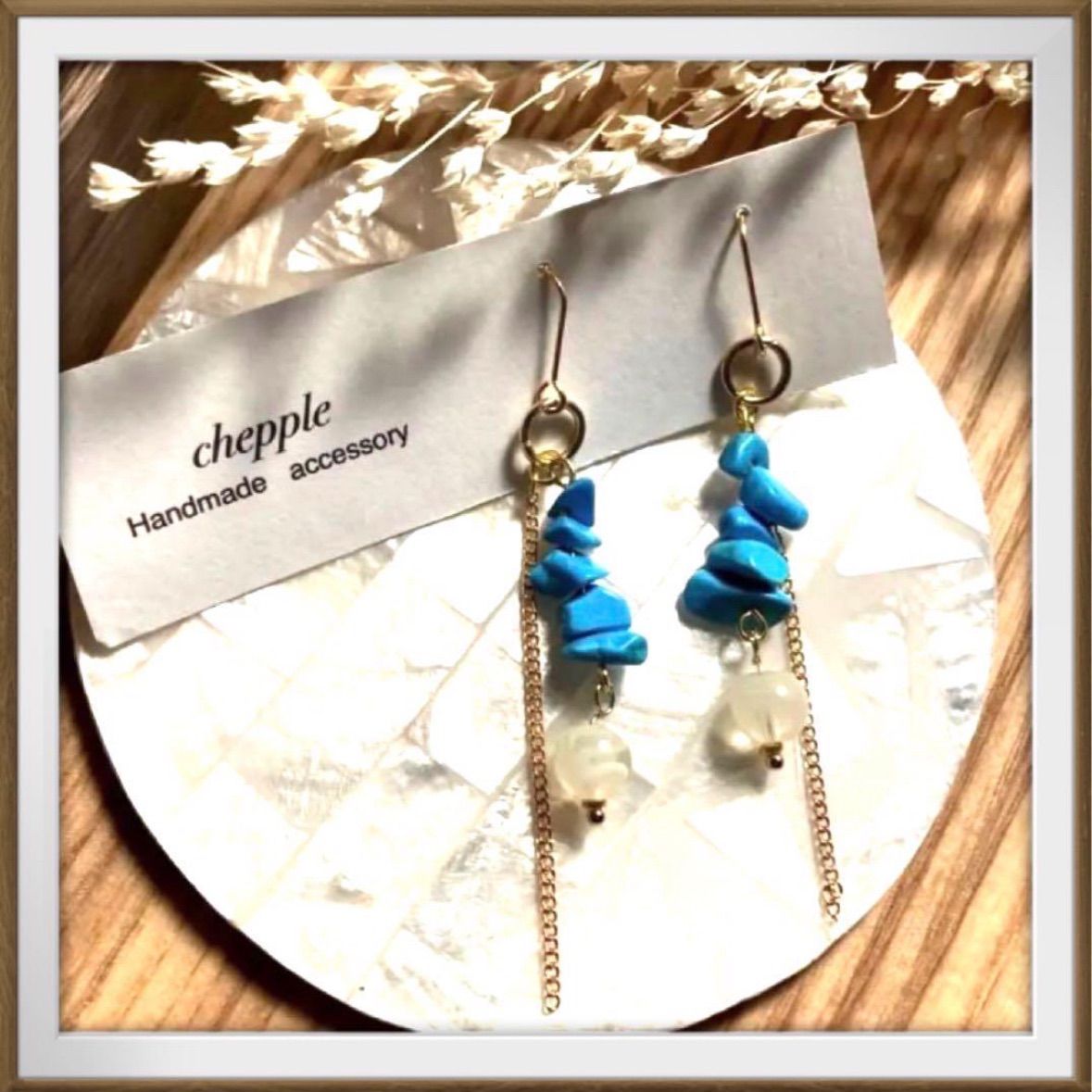 ハンドメイドノンホールピアス No.67