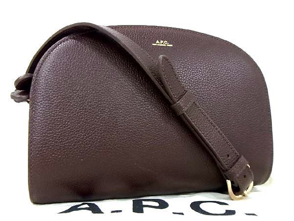 □極美品□ A.P.C. アーペーセー レザー ハーフムーン 半月型