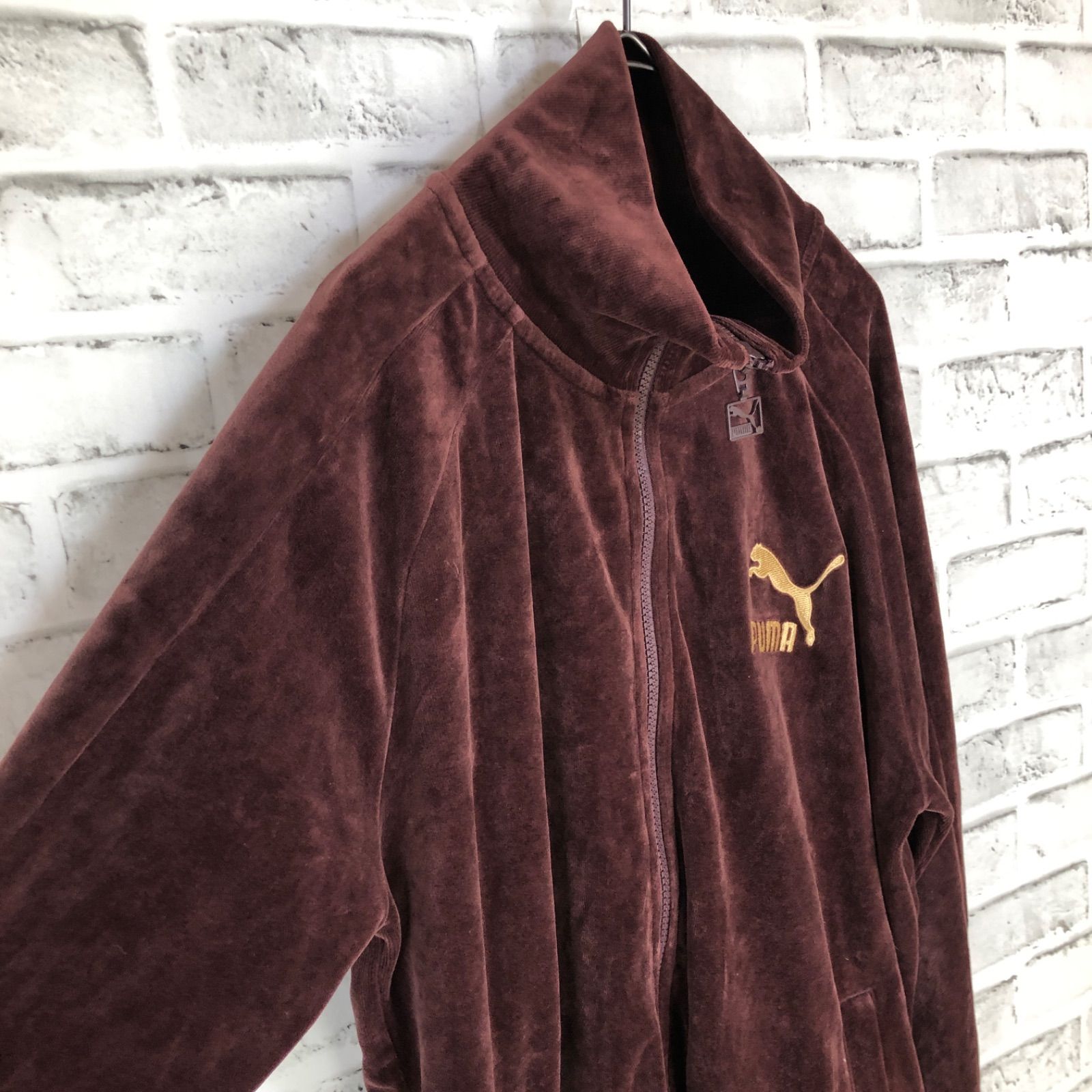 PUMA⭐️トラックジャケット/ジャージ M 刺繍ゴールドプーマロゴ 