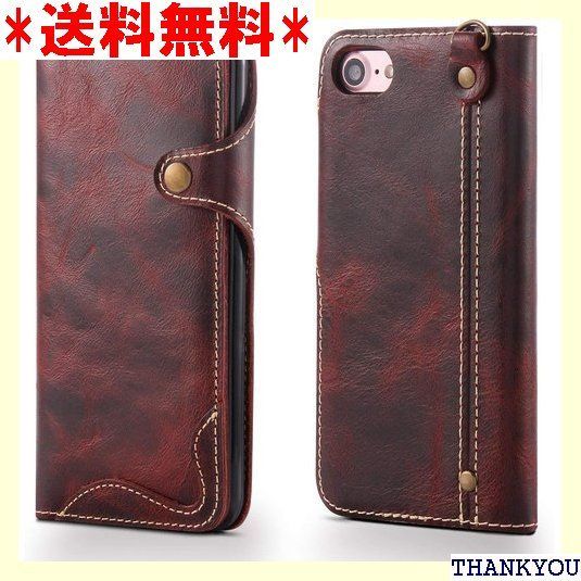 DINGXIN 厳選品 iPhone SE 第二世代 ケース iPhone8対応 iPhone7対応 手帳型 本革 カードポケット マグネット式 最高級本革 牛革 + 100%手作り アイフォンse2 アイフォンse 2020 アイフォン 付き レッド 140