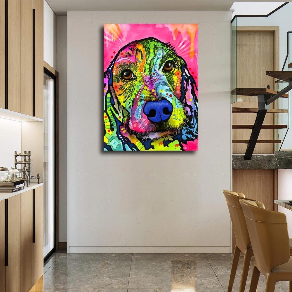 人気商品】ダックスフント 動物 W50cm 犬 H70cm アートフレーム 絵画 