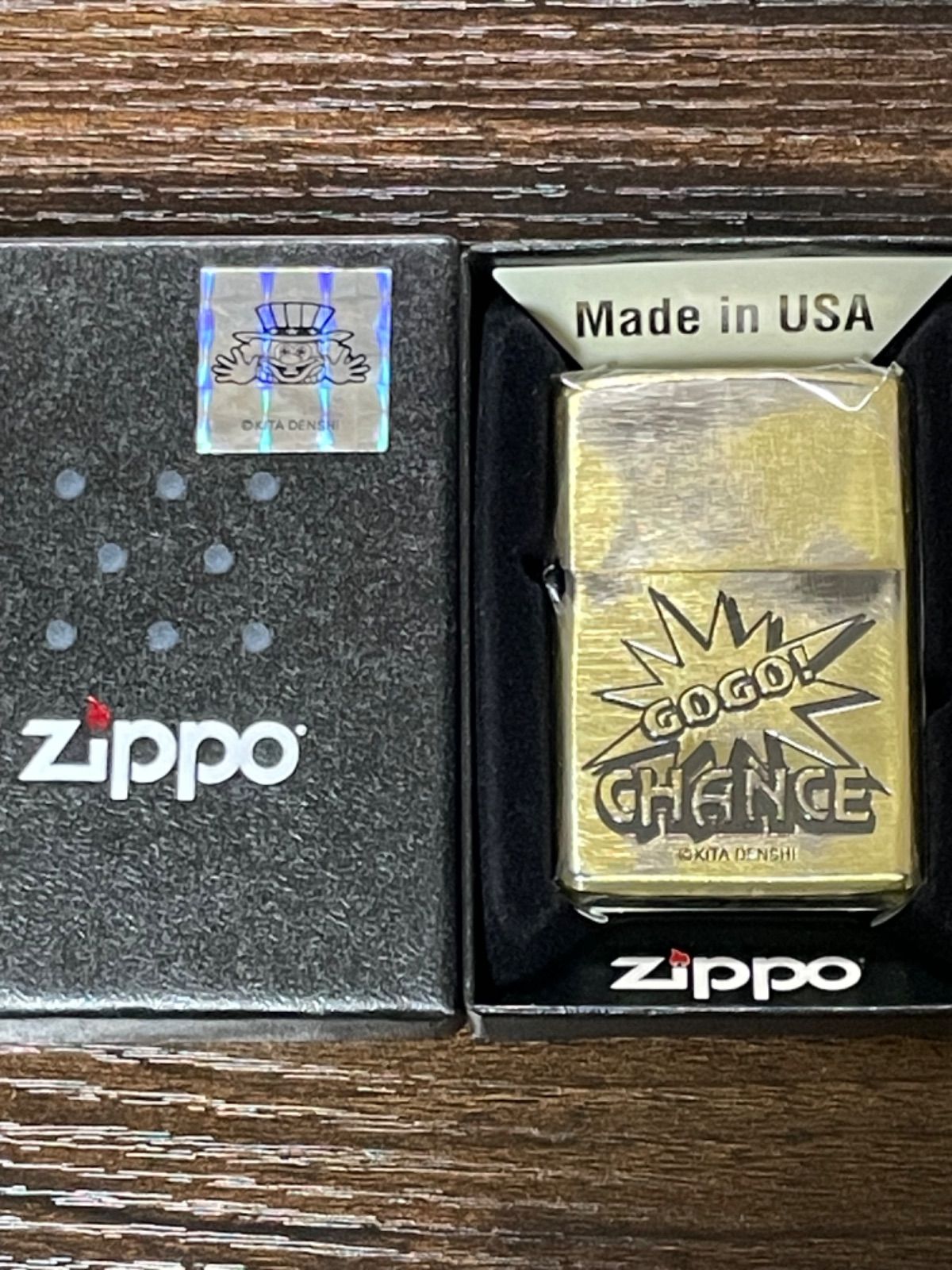 zippo ジャグラー ゴールド ユーズド加工 JUGGLER GOLD 2016年製 特殊加工品 北電子 デットストック GO GO CHANCE KITA DENSHI ケース 保証書