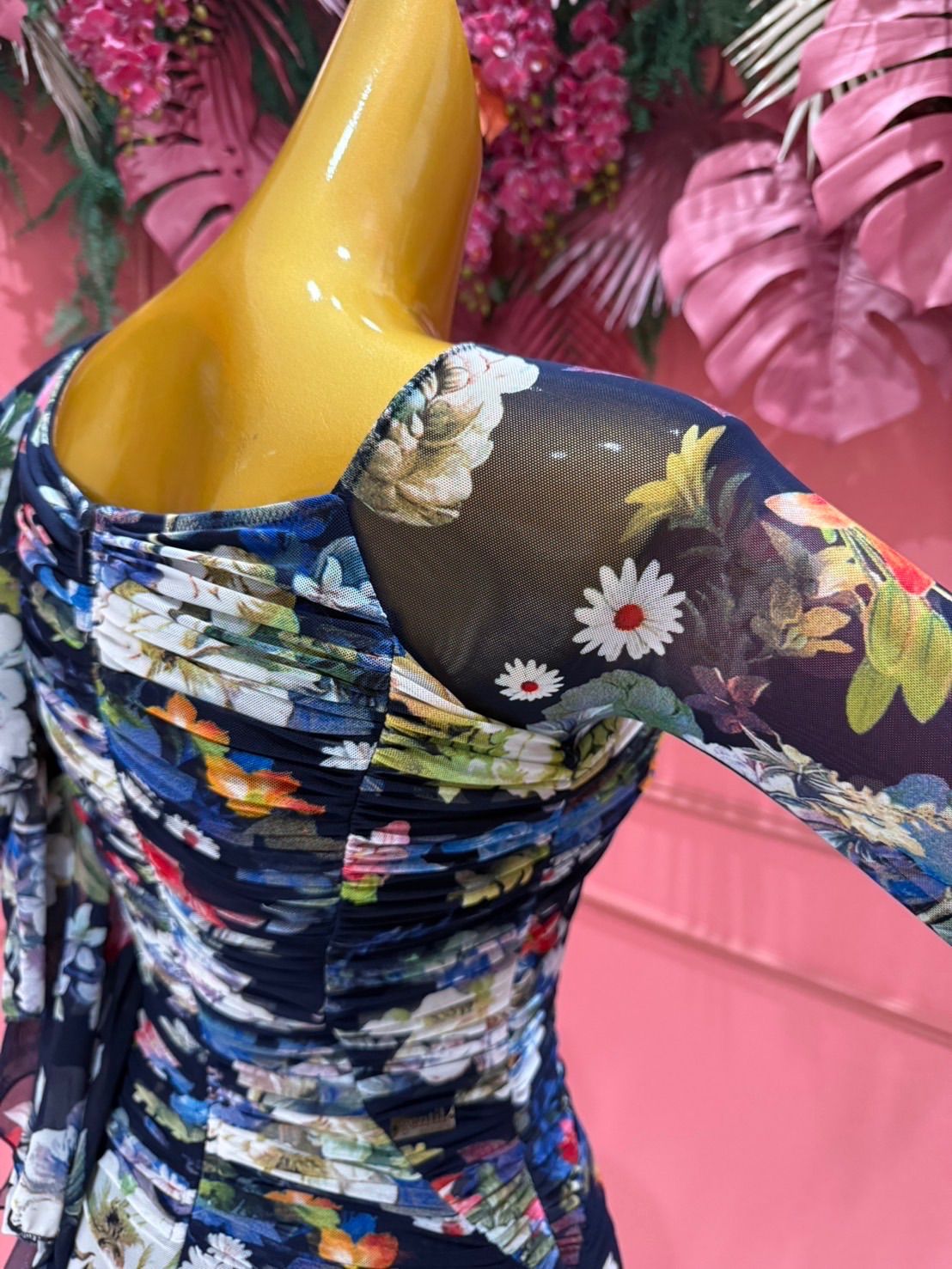 社交ダンス gentil ジャンティ authentic ブルー 花柄ワンピース