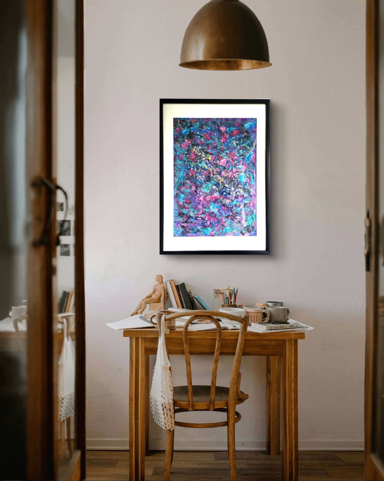 ミルキーウェイ / 抽象画 77×56㎝ B2 額縁セット 原画1点のみ モダン