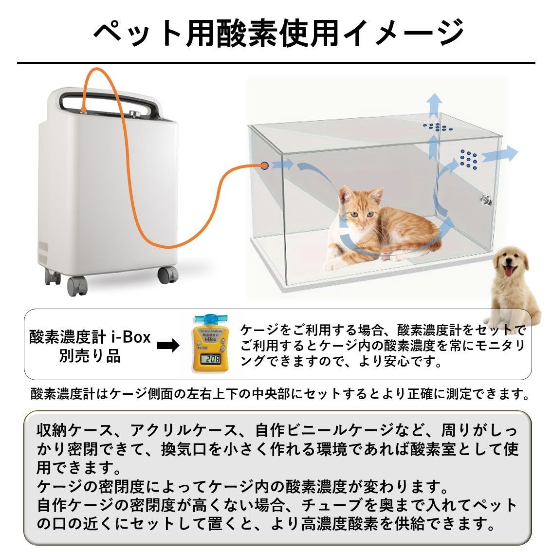 ペット用酸素 日本国内メーカー 安心1年保証 100V 高濃度酸素濃縮器 小動物 小型 中型 大型ペット用 高性能 酸素発生器 ペット介護 ペット在宅ケア  ペット向け - メルカリ