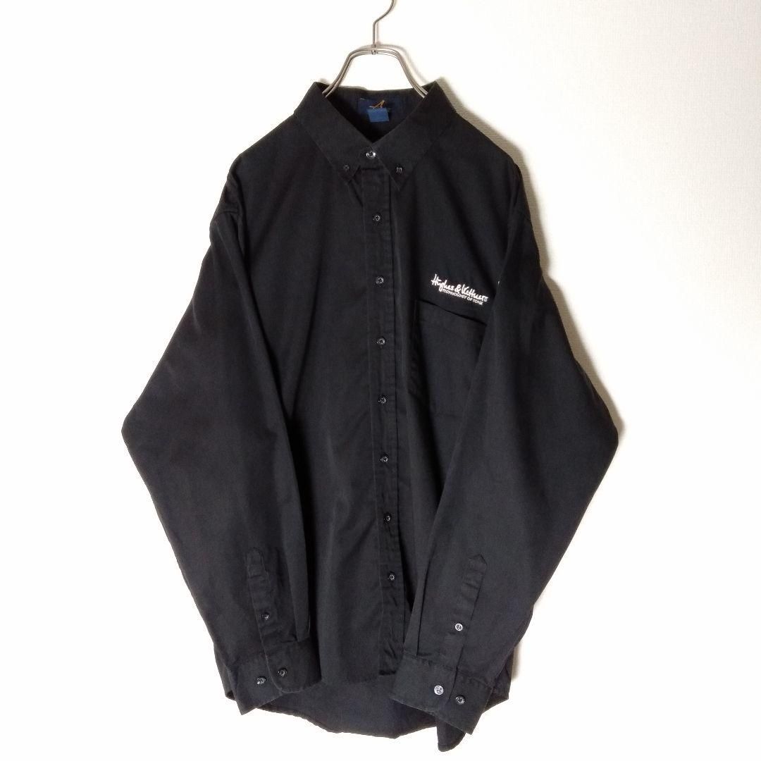 ASH CITY ワークシャツ XL ワッペン 刺繍ロゴ 1ポケット A984