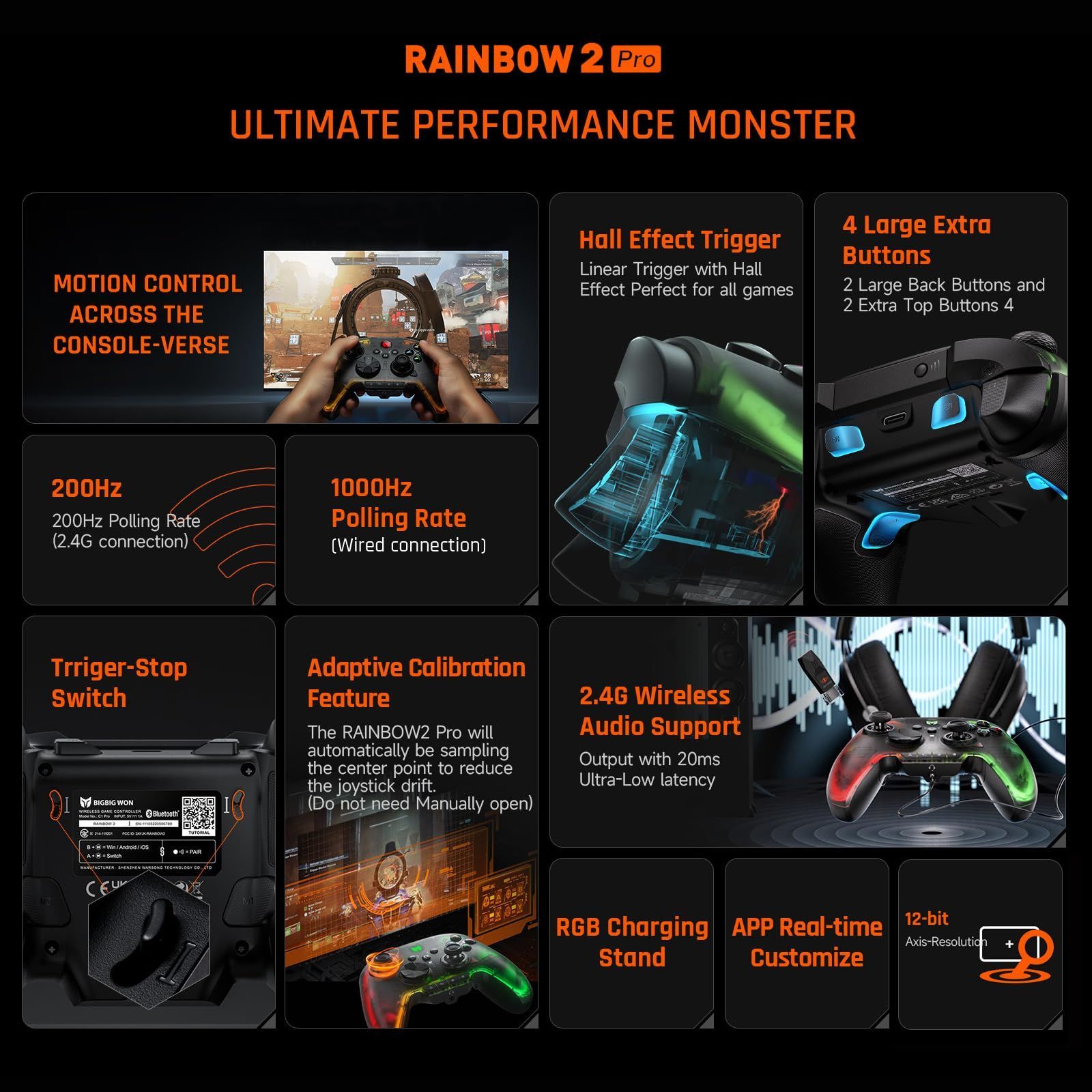 特価商品】WON Rainbow 2 Pro PCコントローラー ワイヤレス