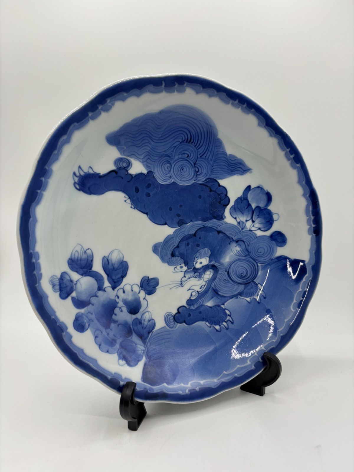 古伊万里 志田窯【染付唐獅子文皿】(15) 31センチ - メルカリ