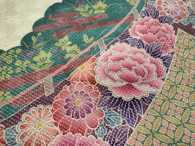 平和屋着物○名門 藤娘きぬたや・総絞り 振袖 霞吉祥花文 正絹 逸品  