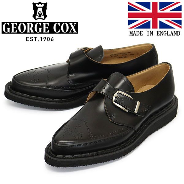 GEORGE COX (ジョージコックス) STRUMMER MONK 4200 ラバーソール レザーシューズ 040 BLACK gc  UK7-約26.0cm - メルカリ