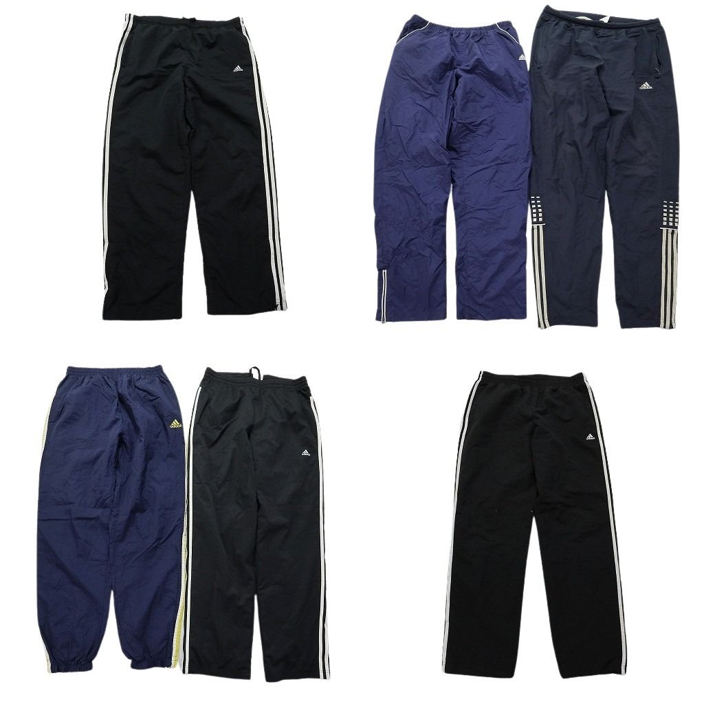 古着卸 アディダス adidas ウインドブレーカー パンツ 6枚セット メンズ L サイドジップ ライン 切替え 古着 NC0903