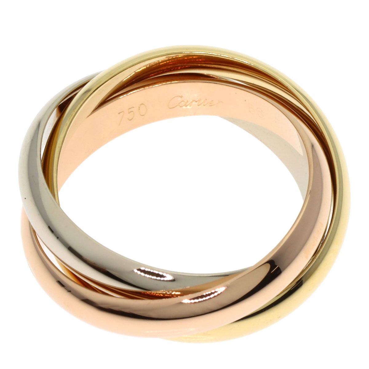 CARTIER カルティエ トリニティ MM 56 リング 指輪 K18YG K18WG K18PG レディース SIROKUMA-CORPORATION_COM