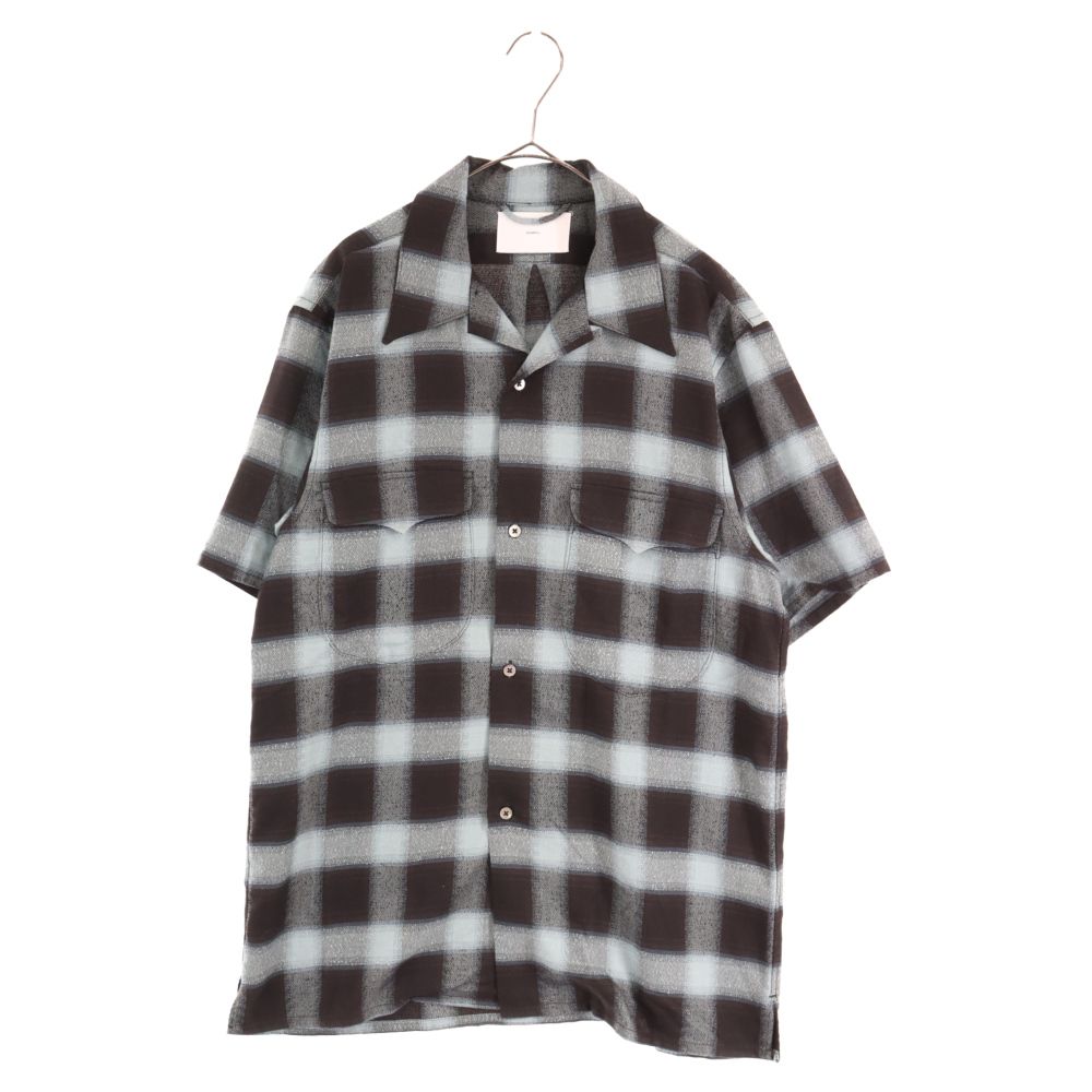 SUGARHILL (シュガーヒル) 23SS OMBRE PLAID HALF SLEEVE BLOUSE 23SSSH04 オリジナル オンブレチェックシャツ ブラック/ネイビー - メルカリ