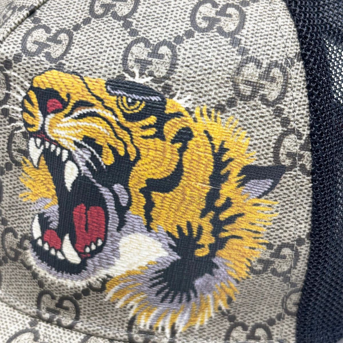 中古】 グッチ キャップ 帽子 GGスプリーム メッシュ ベースボール 