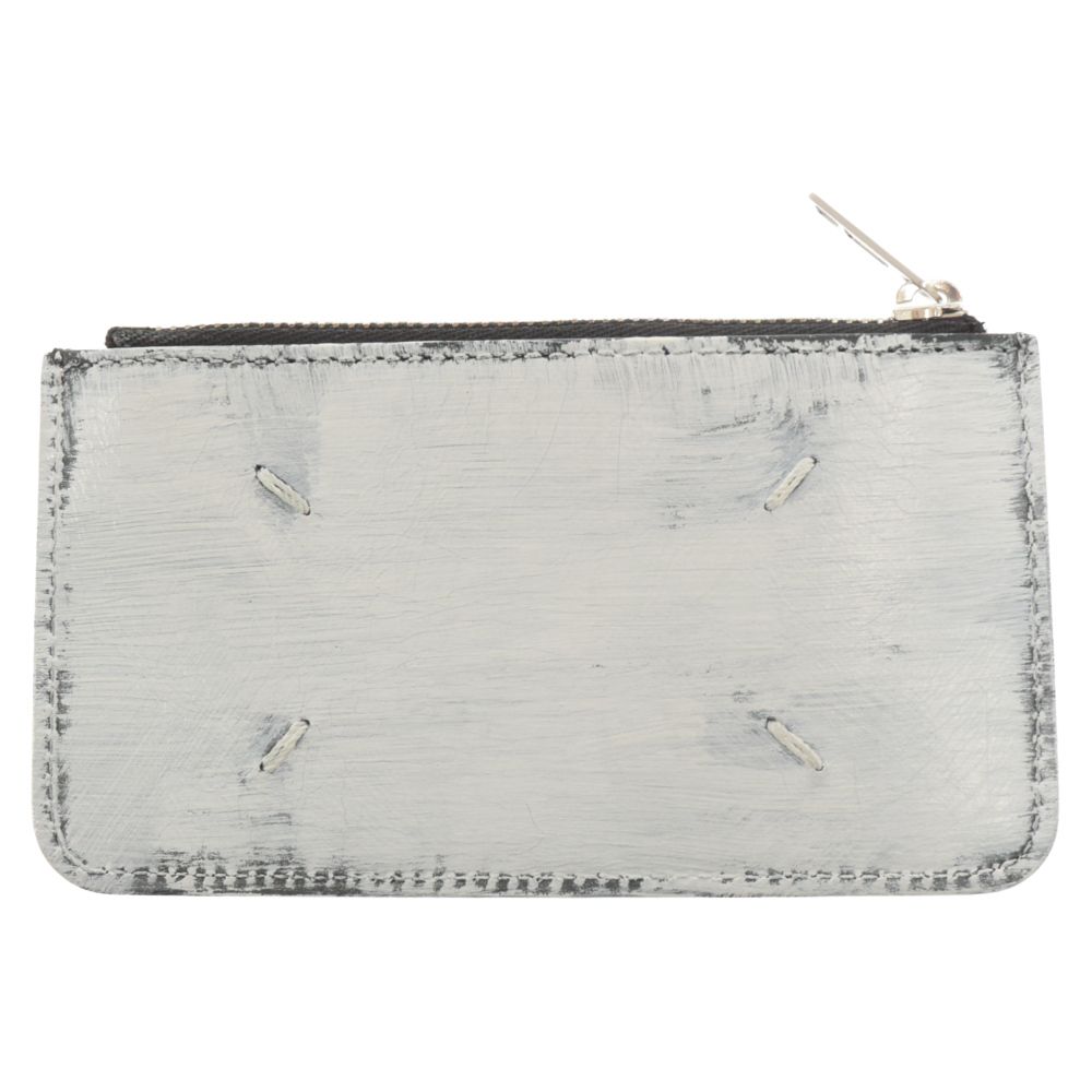 Maison Margiela (メゾンマルジェラ) COINS&CARDS MINI WALLET ペンキ加工シップコインケース カード ウォレット  財布 フラグメント ホワイト/ブラック S55UA0023