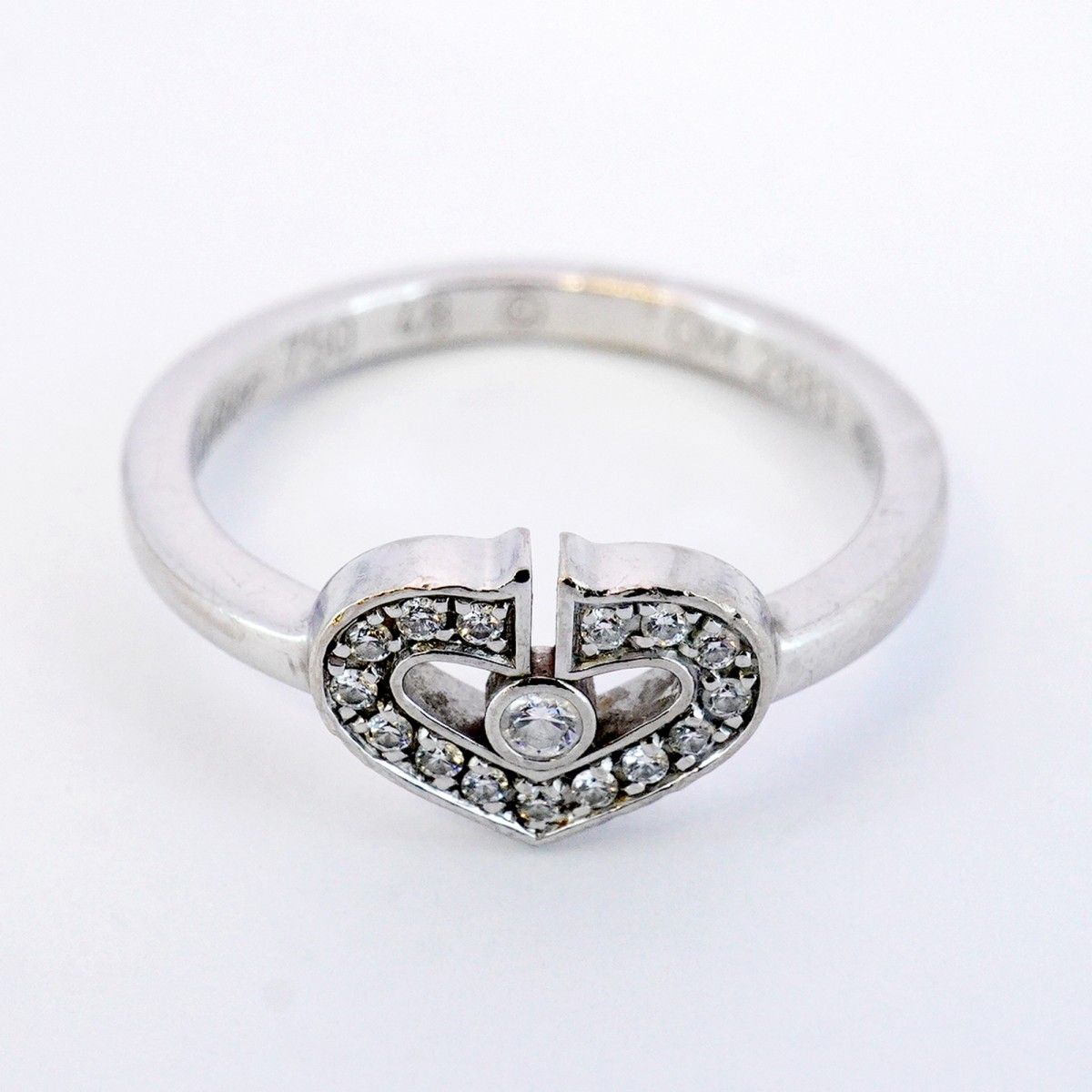 カルティエ Cartier Cハートリング #48ダイヤモンド K18WG カルティエ