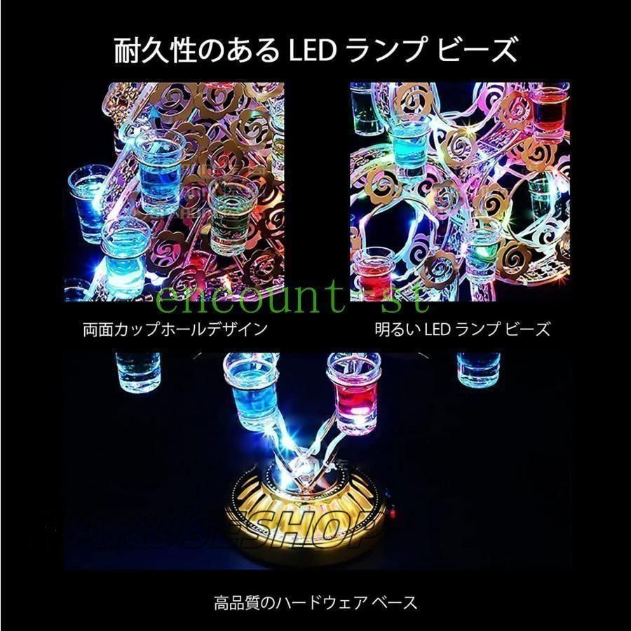 LED酒ボトルの表示棚 トランプ柄の形状デザイン充電式カクテルグラ