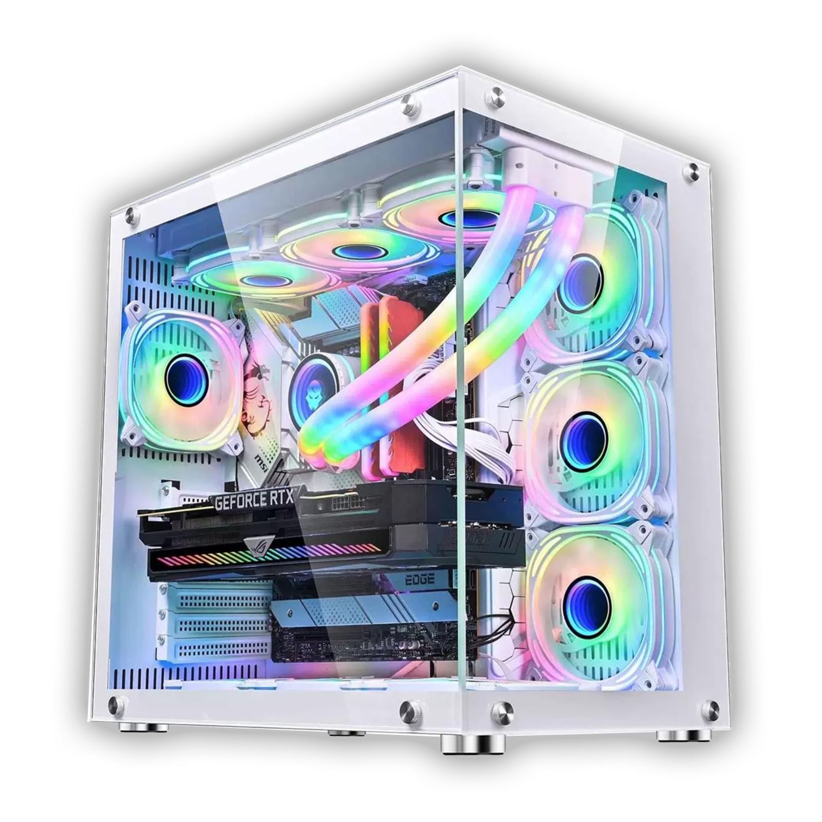 ホワイト pcケース ミドルタワー pcケース atx ピラーレスpc