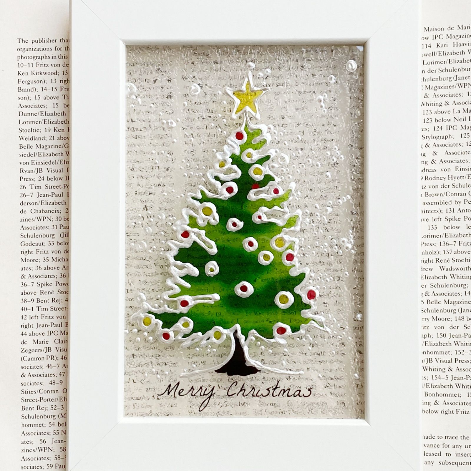 クリスマスツリー ハンドメイドステンドグラス風 クリアグラスアート