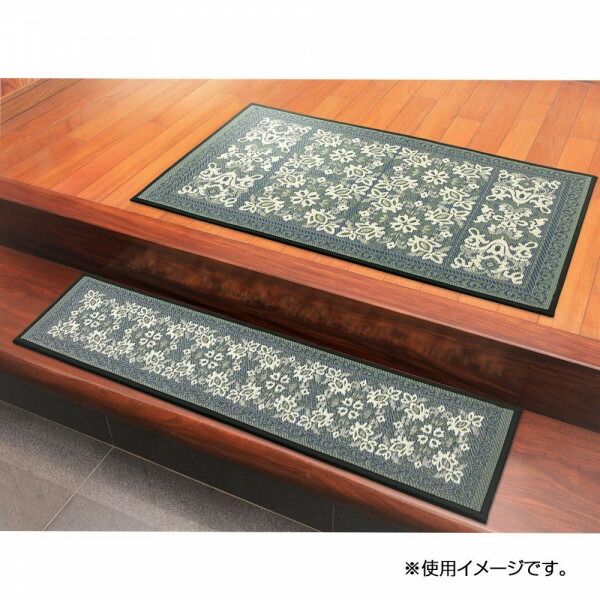 三重織 い草玄関マット 約70×120cm ネイビー TSN340443 MARWIL-DEMENAGEMENTS_CH