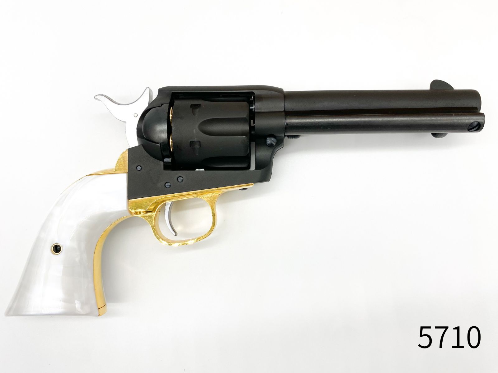 冬ボーナス先行 マルシン SAA パールプラグリップ - 真鍮調メッキパーツ ブラススタイルHW シビリアン