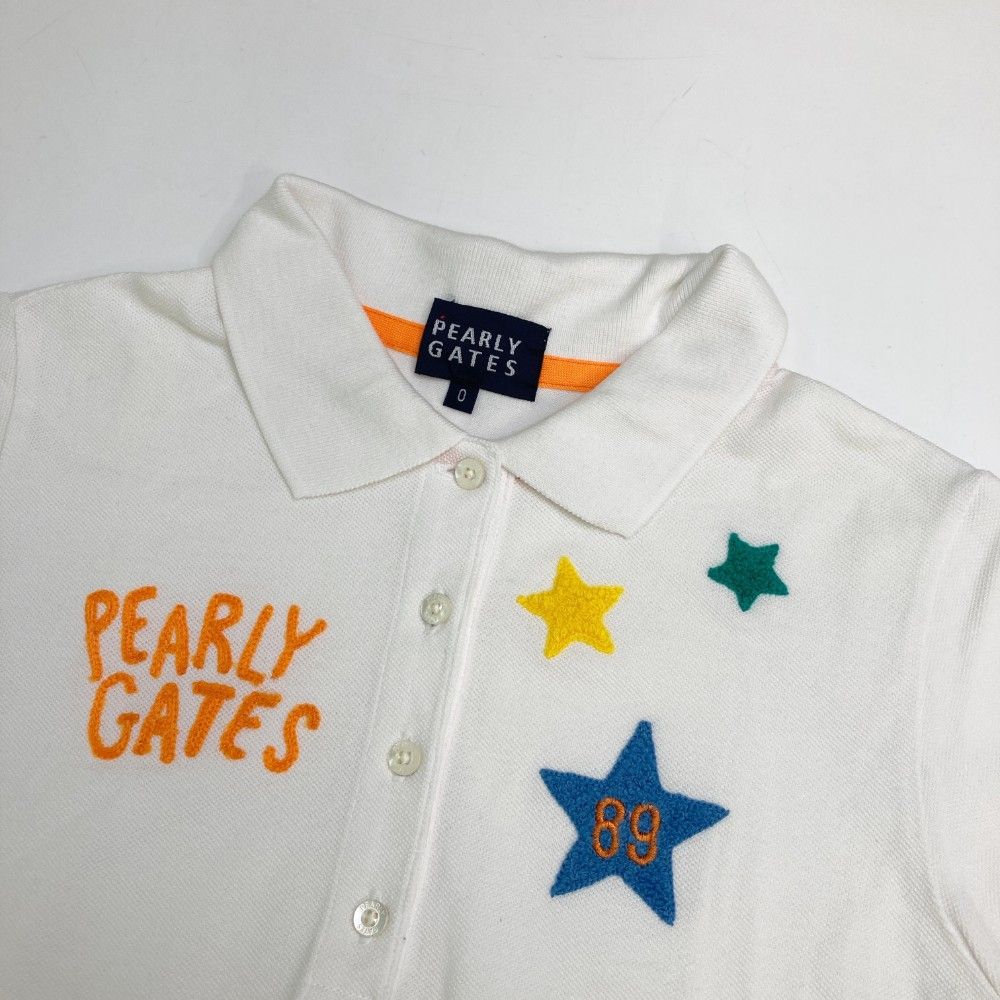 サイズ：0 PEARLY GATES パーリーゲイツ 半袖ポロシャツ ホワイト系