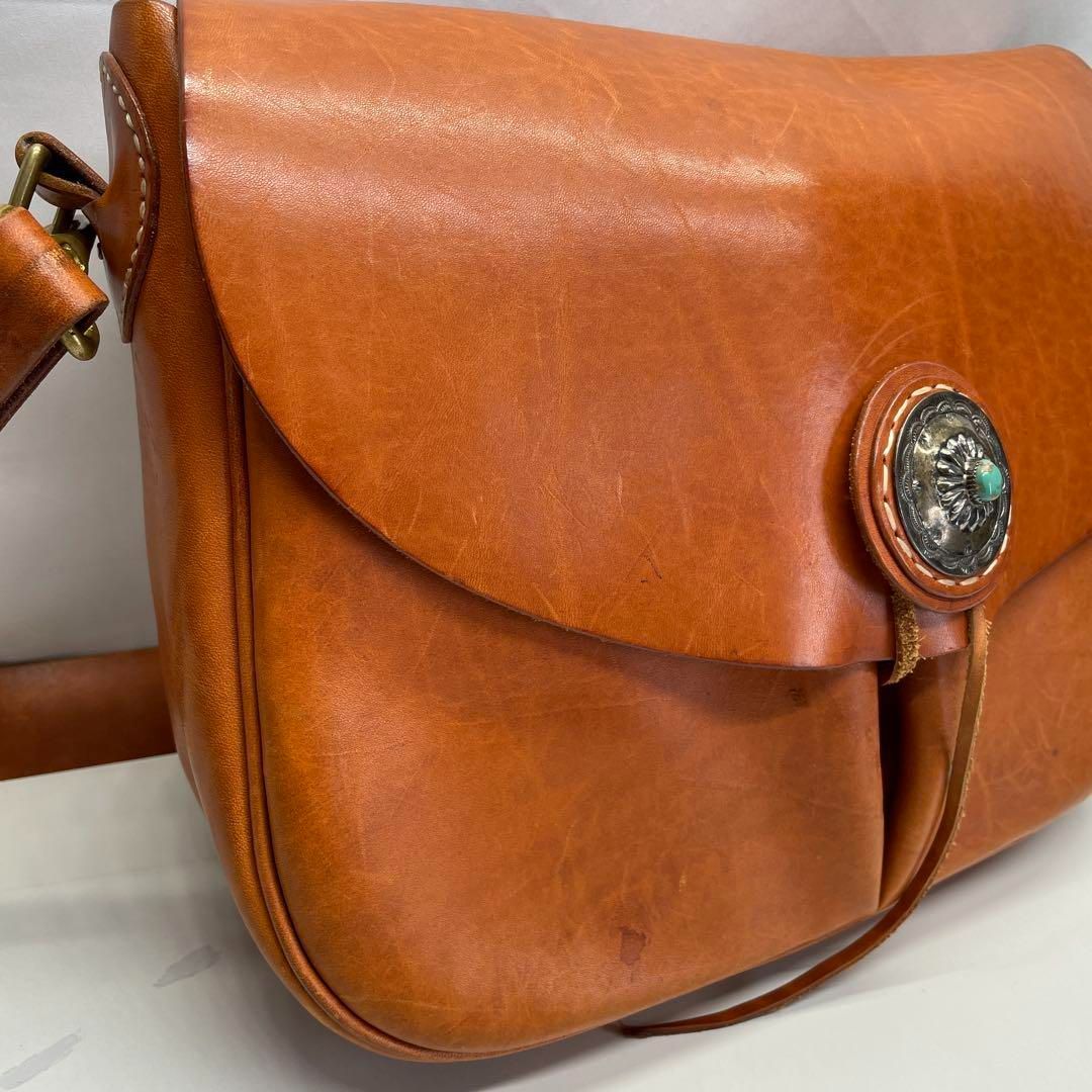 ラッキージョン レザーショルダーバッグ 中古・古着通販】LUCKY JOHN (ラッキージョン) レザーショルダー