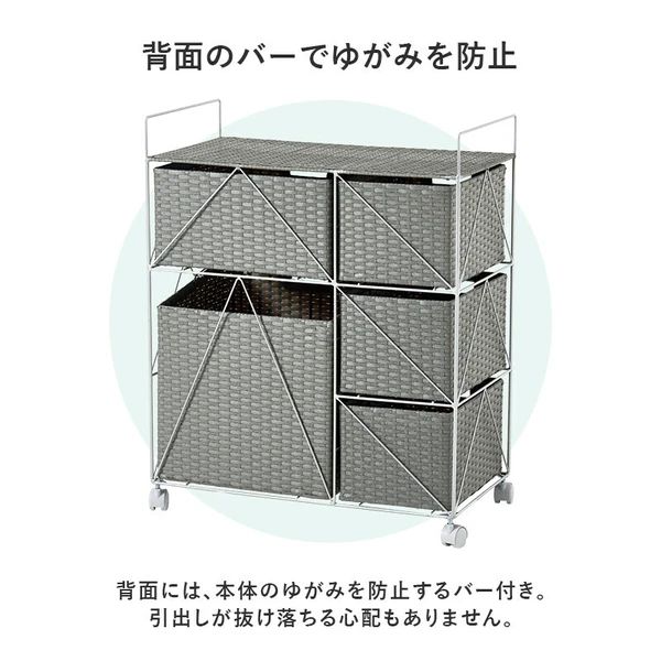 ラタン調 ランドリー ラック キャスター付き バスケット かご ワゴン 洗濯 タオル 収納 NEXPOTALLINN_EU