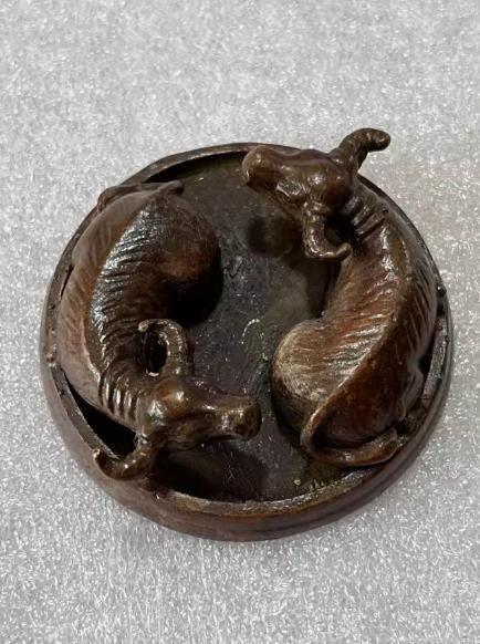 銅細工 双水牛 八卦太極陣 茶寵 置物 装飾品 工芸品 美術品 銅細工 双水牛 八卦太極陣 茶寵 置物 装飾品 工芸品 美術品