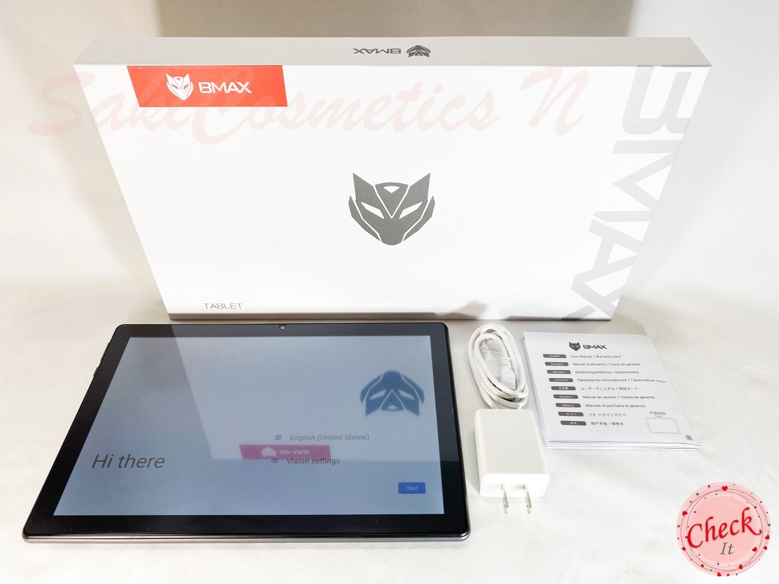 ケース付属 10インチタブレット BMAX I9 Plus Android14 ビーマックス 付属品完備 動作 済み